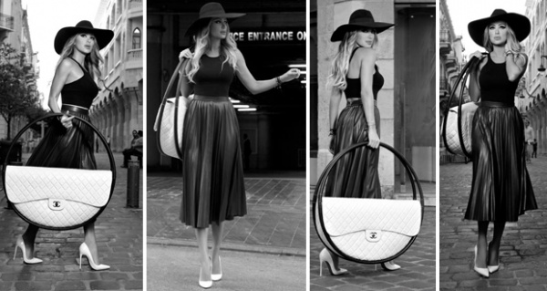 النجمة مايا دياب والحقيبة عملاقة النجمة مايا دياب والحقيبة عملاقة